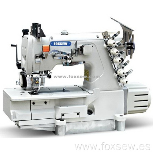 Máquina de coser de enclavamiento de plataforma plana de accionamiento directo con extractor trasero
